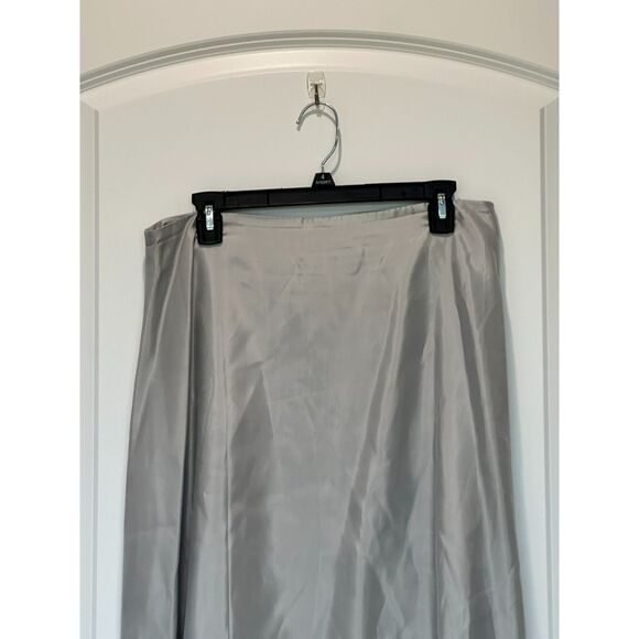 JS Collections A-Line Maxi Skirt Silver Gray Size 14 - Picture 2 of 7